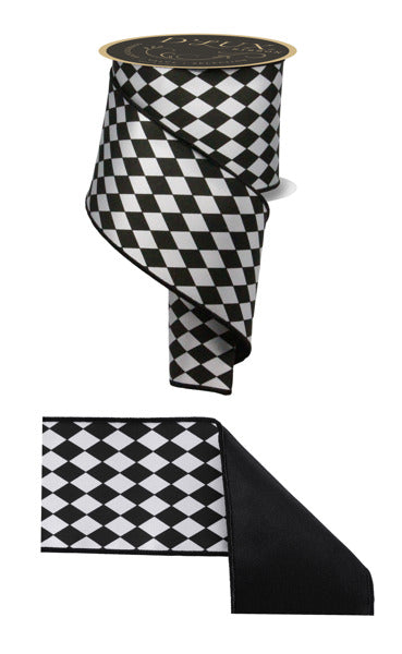 4"X10YD D'LUX HARLEQUIN/FUSED - WHITE/BLACK - LX305402