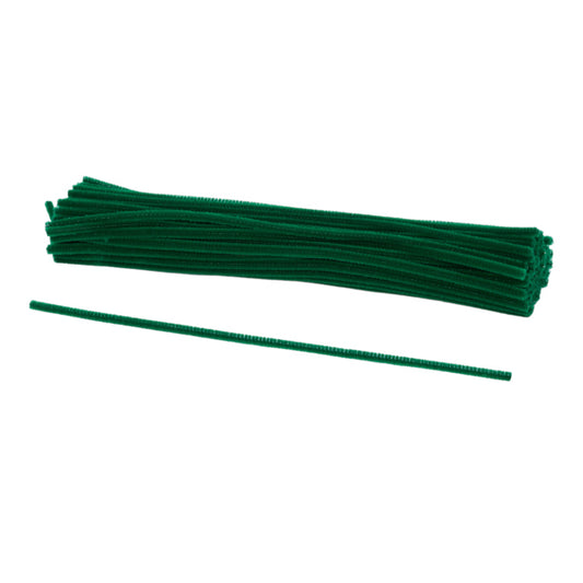 12"L X 6MM CHENILLE STEMS - 100EA/BX, HOLIDAY GREEN - MA200140