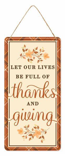 12"L TIN LET OUR LIVES BE FULL SIGN - MD1221