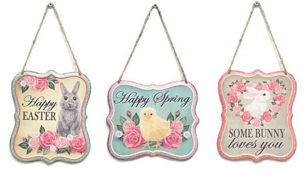 3 ASST 7"H X 6"L SPRING EMBOSSED SIGN - MD1341