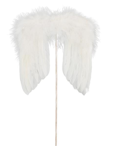 15"L FEATHER WING PICK-WHITE-MJ0334