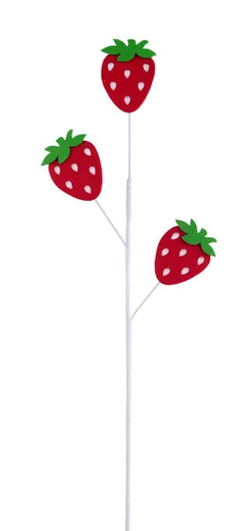 28"L FELT/FABRIC STRAWBERRY SPRAY-RED/WHITE/GREEN-MN0458