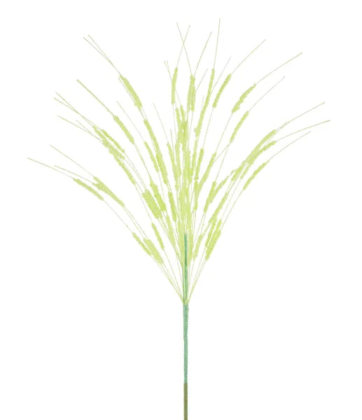 22"L IRID GLTTR MINI BEAD CATTAIL SPRAY-LIGHT GREEN-MN0532M6