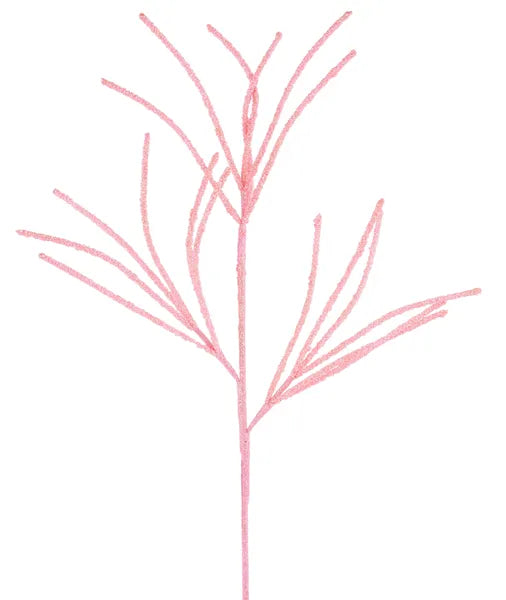 29"L IRID GLTTR MINI BEAD SPIKE SPRAY-PEACH-MN053321