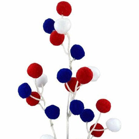 28" Felt Ball Spray: Red, White, Blue - 74219RWB