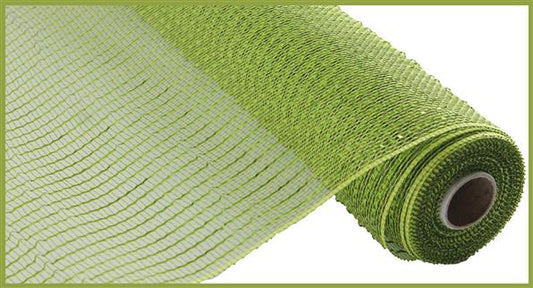 10"X10YD WIDE FOIL MESH - MOSS/APPLE W/LIME FOIL - RE136649