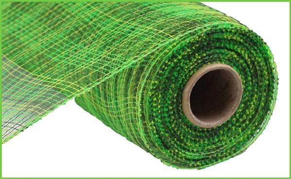 10"X10YD MULTI STRIPE MESH - MOSS/LIME/APPLE - RE1382NM