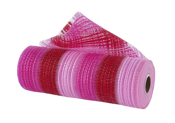 10"X10YD VERTICAL STRIPE MESH-HOT PINK/RED/PINK-RE138566