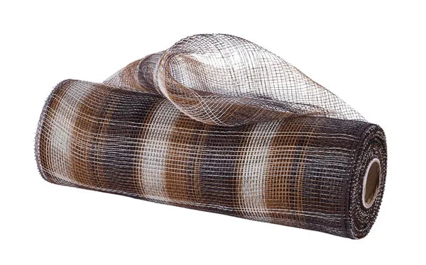 10.25"X10YD PLAID MESH-CHOCOLATE/BROWN/IVORY-RE8413J3