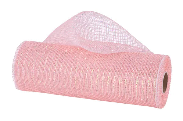 10.25"X10YD IRID FOIL MESH-IRID PASTEL CORAL/WHITE-RE8501E5