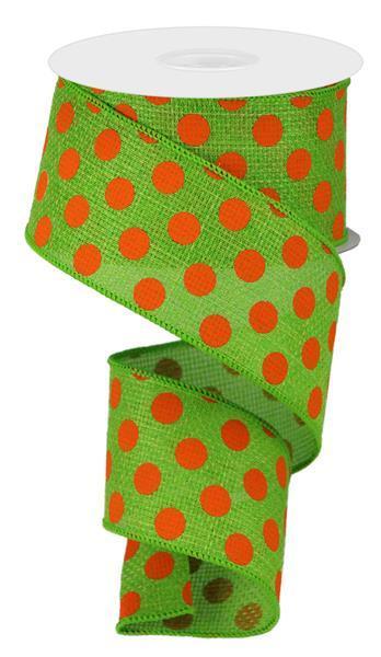 2.5"X10YD MEDIUM POLKA DOTS/CROSS ROYAL - RGA1464XW