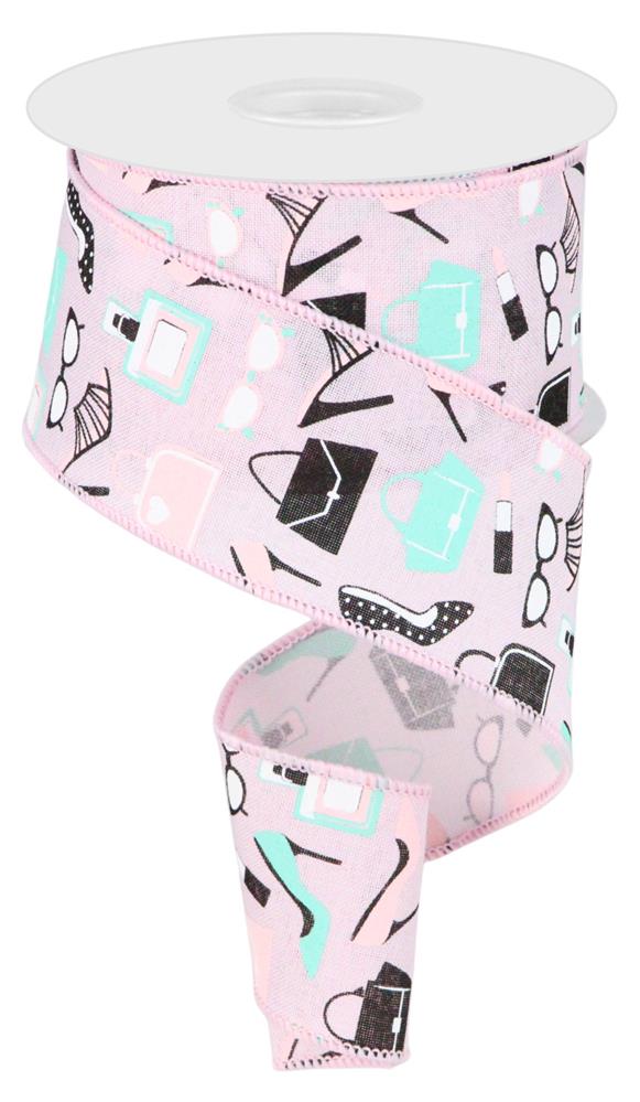 2.5"X10YD FASHION BOUTIQUE ON ROYAL - PINK/LT PINK/LT GRN/BLACK - RGA197915
