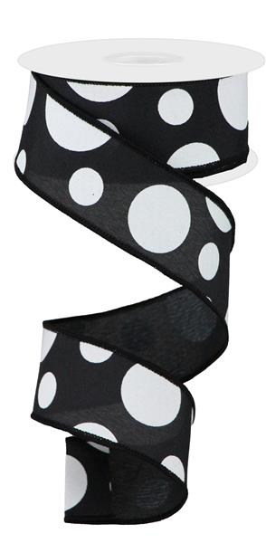 1.5"X10YD GIANT THREE SIZE DOT - BLACK AND WHITE - RGB114702