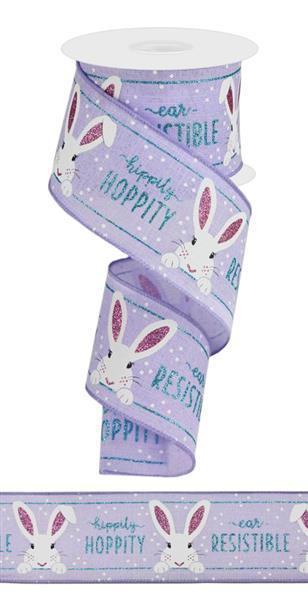 2.5"X10YD PEEKING BUNNY ON PURPLE ROYAL - RGC114913