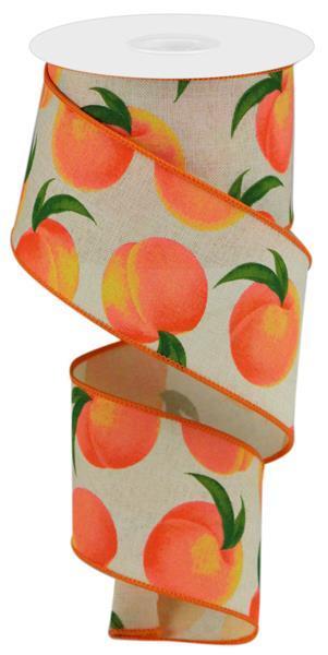 2.5"X10YD PEACHES ON ROYAL - RGC1224C2