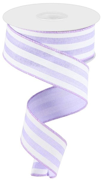 1.5" x 10yd Vertical Stripe - White/Levender - RGC1562NR