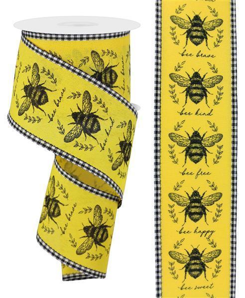 2.5"X10YD CLASSIC HONEY BEES/GINGHAM - RGC8082N6