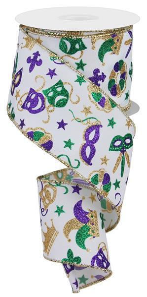 2.5"X10YD MARDI GRAS PATTERN - RGE124427