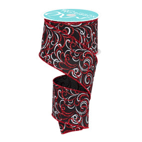 2.5"X10YD MULTI SWIRLS - BLACK RED WHITE - RGF1323CM