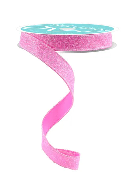 5/8"X10YD IRIDESCENT GLITTER ON SATIN-PINK/IRIDESCENT-RGF147822