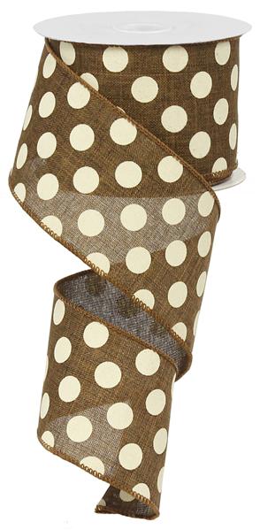 2.5"X10YD MEDIUM MULTI DOTS - BROWN/IVORY - RX9146TX
