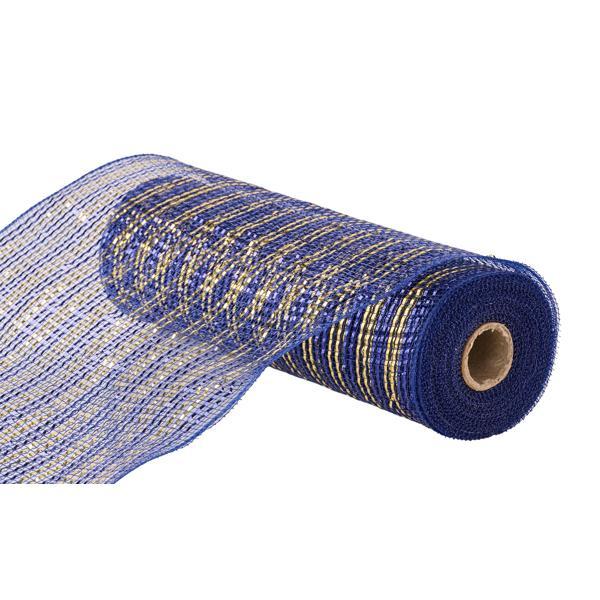 10.25"X10YD WIDE FOIL MESH NAVY BLUE/GOLD - RY8017CF