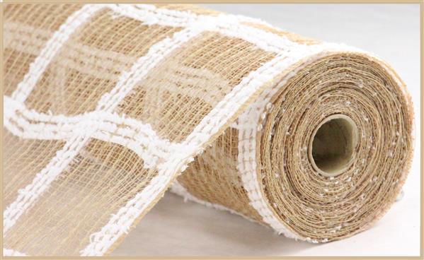 10.25"X10YD NATURAL AND WHITE DRIFT/JUTE CHECK - RY810718