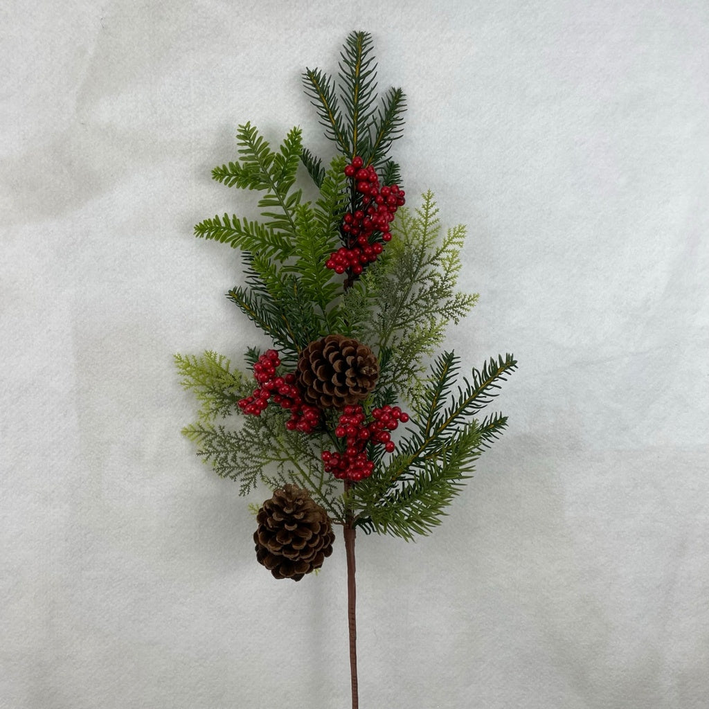34" PINE SPRAY W/ BERRIES AND CONES-XB2336