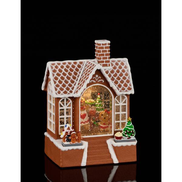 9.25"H GINGERBREAD BAKERY SNOW GLOBE - XC7191