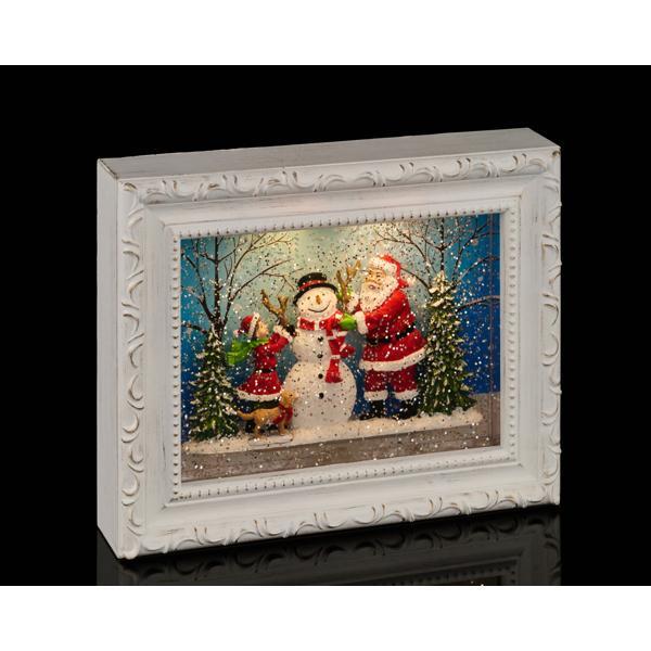 9.5" SANTA/SNOWMAN PHOTO FRAME SNOWGLOBE - XC7200