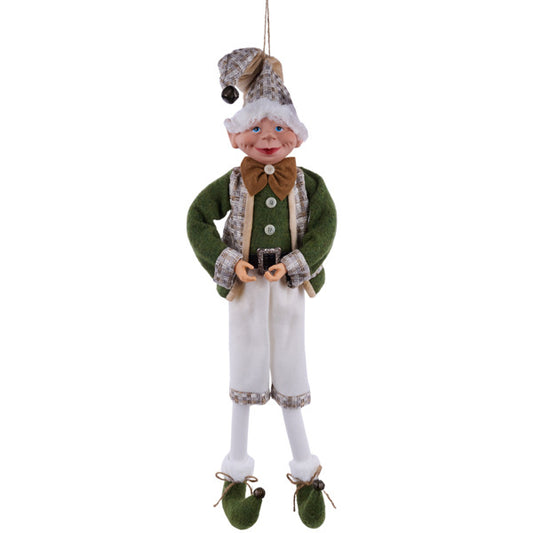 30"H WOODLAND ELF W/HANGER - GREEN/CREAM - XN4380