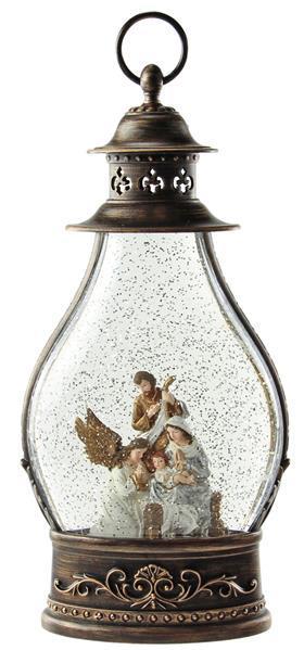 15.5"H ANGEL/NATIVITY LANTERN SNOW GLOBE - XN9312