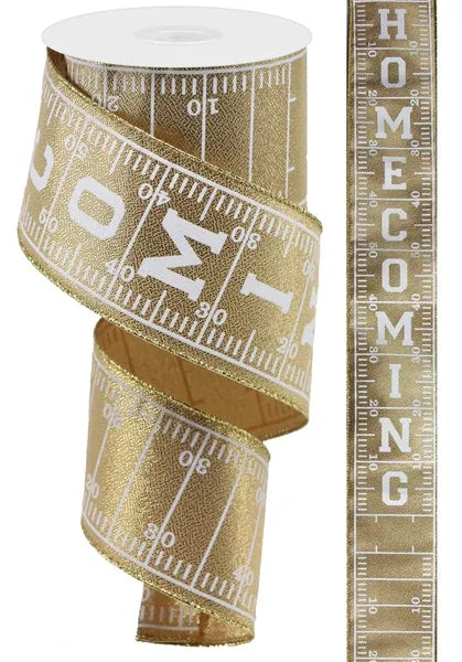 2.5" x 10yd Football Field/Homecoming-Gold/White-RGA161208