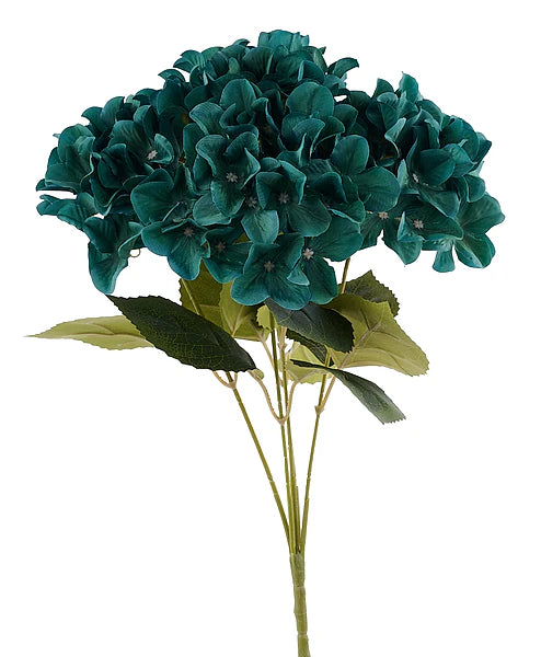 16"L FABRIC HYDRANGEA BUSH X5- HUNTER GREEN- FN175412