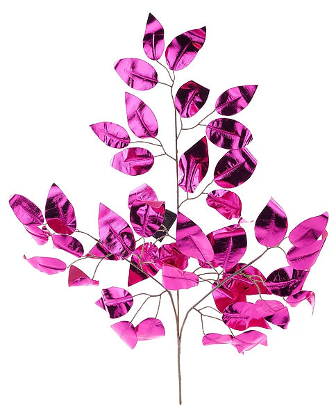 23"L METALLIC FICUS SPRAY- 12PCS/BDL, HOT PINK- XS244411