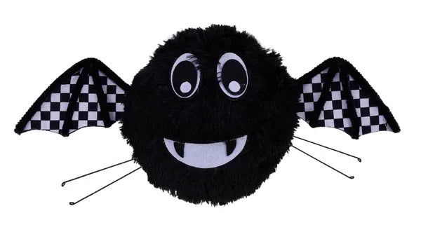 16"L FUZZY BAT WREATH ENHANCEMENT- BLACK/WHITE- HH409458