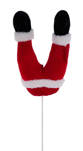 28"H Velvet/Faux Fur Santa Bottom-Red/White/Black-XS1424
