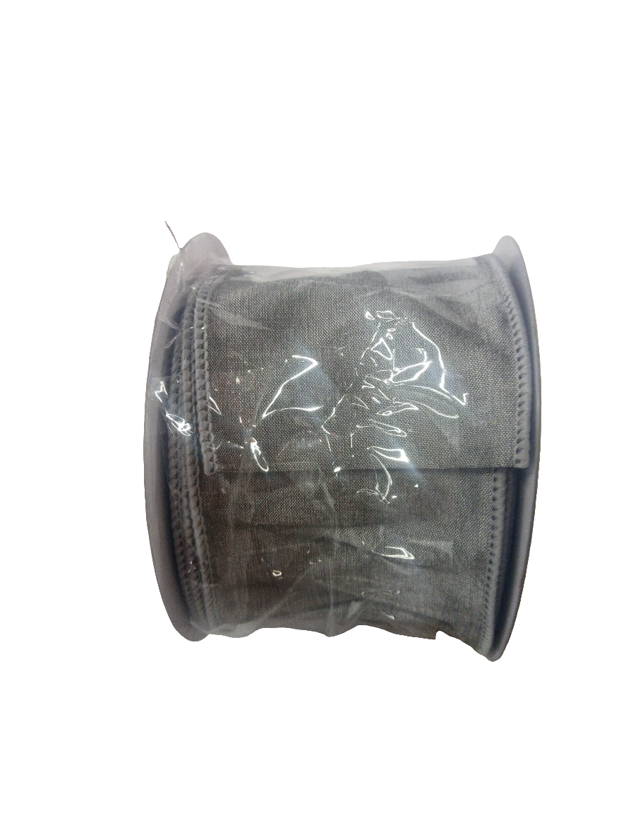 2.5 X 10YD Gray Taffeta Ribbon - 254955