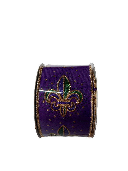 2.5x10yd purple fleur-de-lis-rge170123