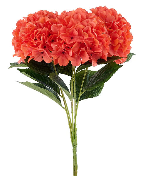 18.5"L FABRIC HYDRANGEA BUSH X5- ORANGE- FN175520