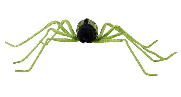 29.5"L X 5.75"W VELVET/LACE SPIDER- LIME GREEN- HH404836