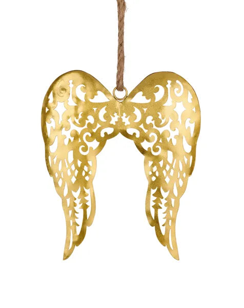 10"H x 8.25"W Angel Wing Ornament-Gold-XJ531608