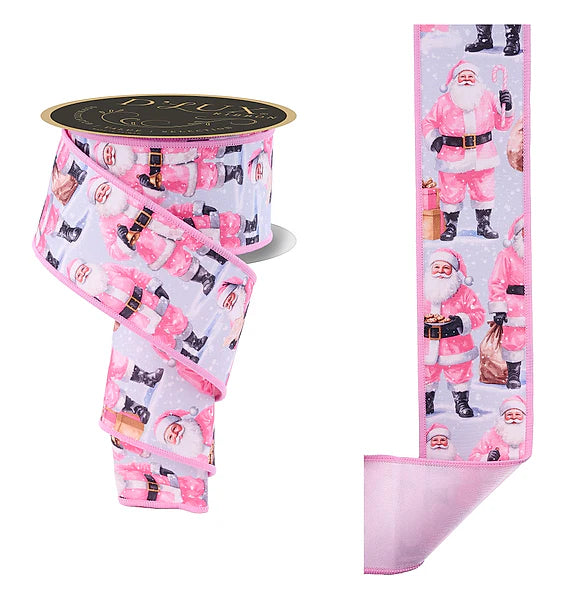 2.5"X10YD SANTA CLAUS/FUSED- WHT/PINK/BLUE- LX1274C2