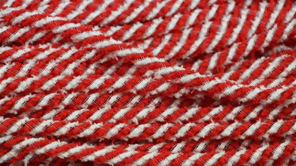 8mm x 20yd Snowdrift Deco Flex Tubing-White/Red-RE3225G1