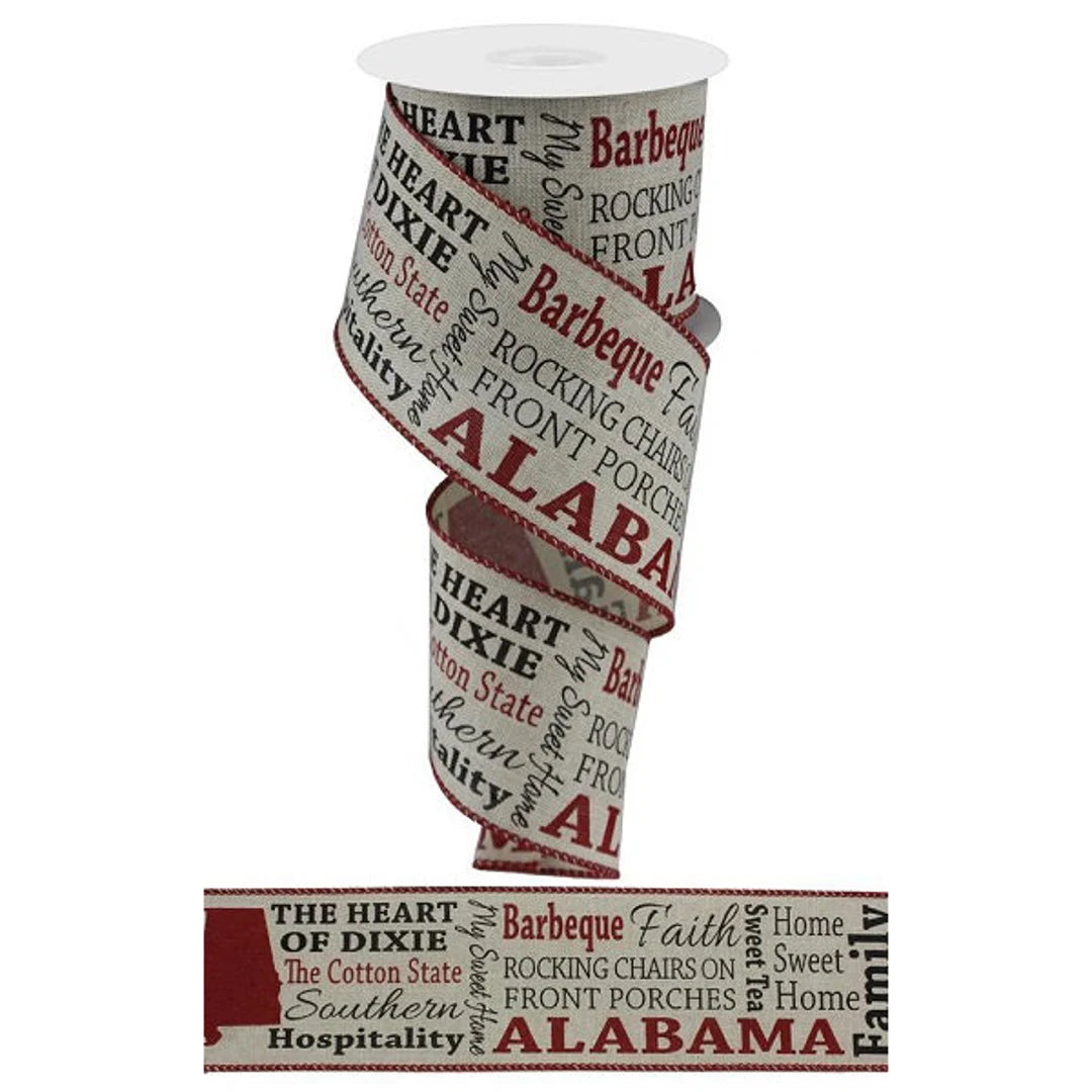 2.5" x 10yd Alabama On Royal-Lt Natural/Red/Black-RG01714NT