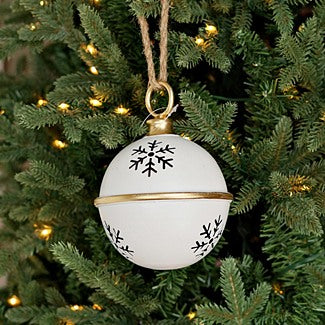 5inD White Jingle Bell w. Golden edge and Snowflake- 570532