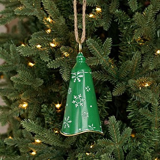 7in Nordic Holiday Lantern Bell-Green- 570685