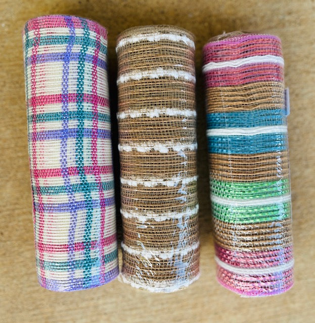 SET OF 3 POLY JUTE MESH-9.5 IN X 19 FT