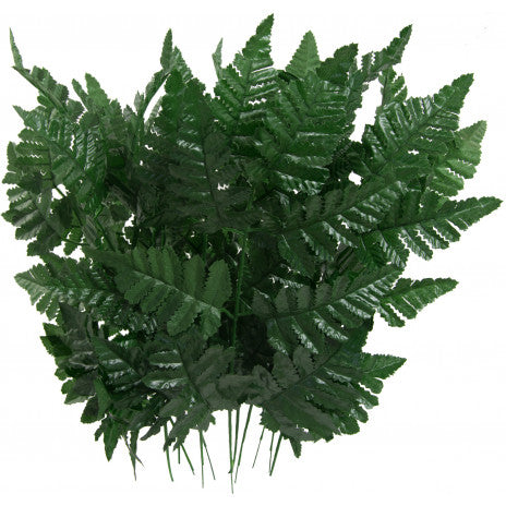 1 dozen silk leather fern stems