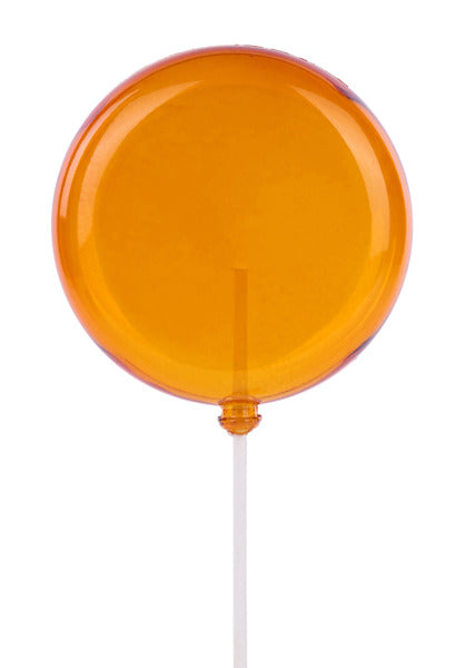 100Mm Clear Orange Lollipop W/Stick, 9.75"Oal-XC116220
